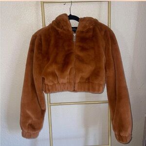 Urban Outfitters Tan Faux Fur Jacket